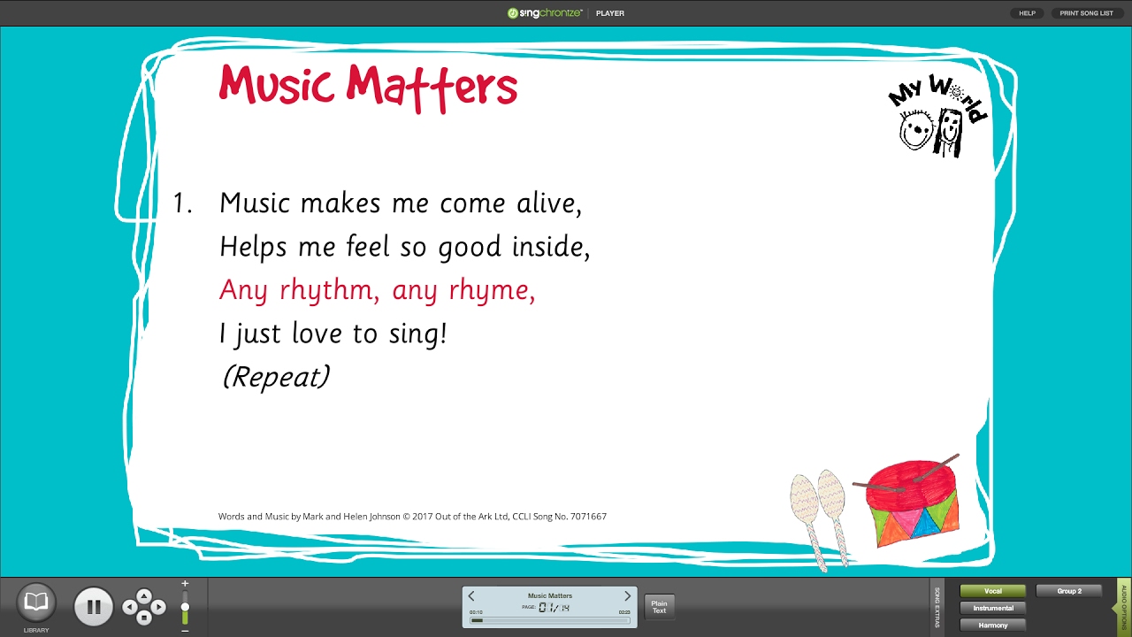 Music Matters [I Love Music] - Words on Screen™ Sample